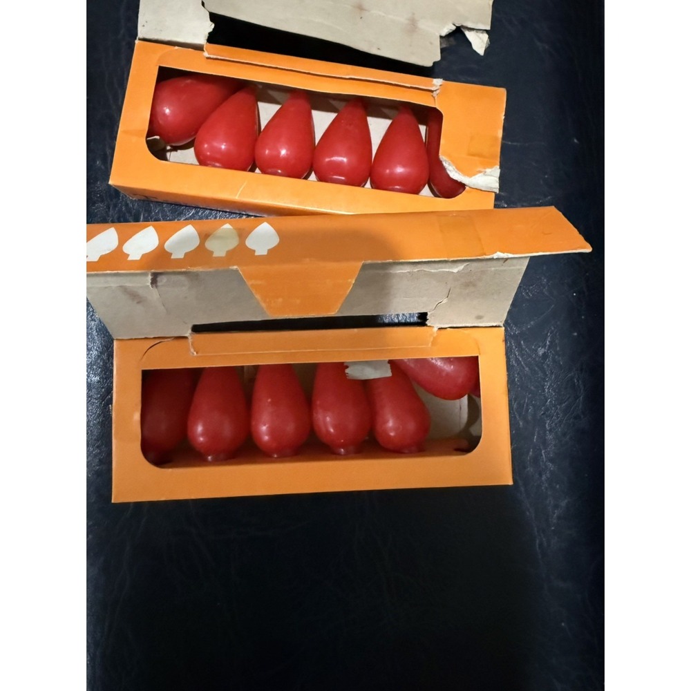 Vintage Red Teardrop Candles 2 sets  of 6 Long Burning; Granny Cottage core